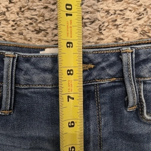 Just Black Denim Flex Waist Mid Rise Jeans with Fringe Ankles Hems Size 24 - Picture 15 of 15